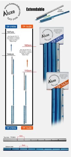 Luxe Outdoor Tarp Pole 197 Cm -Outdoor Soldes luxe outdoor tarp pole 197 cm