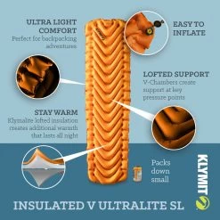 Klymit Insulated V Ultralite SL -Outdoor Soldes matelas klymit insulated static v lite 03 1